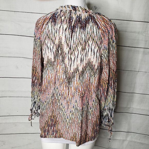 The Korner abstract chevron boho tie silk L - Picture 4 of 7